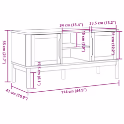 vidaXL TV Cabinet TV Stand Media TV Unit Entertainment Centre Solid Wood Pine - white - Additional view 9
