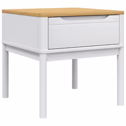 vidaXL Lamp Table Hallway Side Table Bedside Accent Table Solid Wood Pine - white