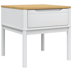 vidaXL Lamp Table Hallway Side Table Bedside Accent Table Solid Wood Pine - white