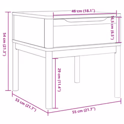 vidaXL Lamp Table Hallway Side Table Bedside Accent Table Solid Wood Pine - white - Additional view 9