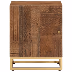vidaXL Bedside Cabinet Nightstand Bed Side Table Solid Wood Mango and Iron
