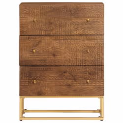 vidaXL Chest of Drawers Storage Cabinet Sideboard Solid Wood Mango and Iron