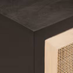 vidaXL Bedside Cabinet Nightstand Bed Table Black Solid Wood Mango and Iron - Additional view 5