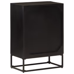 vidaXL Sideboard Storage Cupboard Side Cabinet Black Solid Wood Mango and Iron - Additional view 4