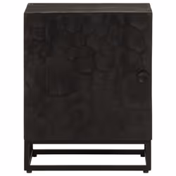 vidaXL Bedside Cabinet Nightstand Bed Table Black Solid Wood Mango and Iron