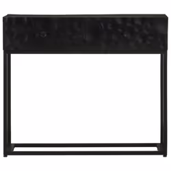 vidaXL Console Table Hall Side Table End Table Black Solid Wood Mango and Iron