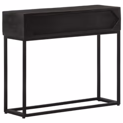 vidaXL Console Table Hall Side Table End Table Black Solid Wood Mango and Iron - Additional view 4