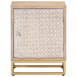 vidaXL Bedside Cabinet Nightstand Bed Side Table Solid Wood Mango and Iron