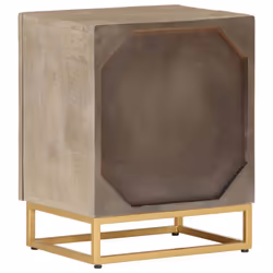vidaXL Bedside Cabinet Nightstand Bed Side Table Solid Wood Mango and Iron - Additional view 4