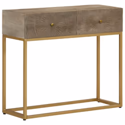 vidaXL Console Table Hallway Side Table End Table Solid Wood Mango and Iron