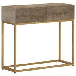 vidaXL Console Table Hallway Side Table End Table Solid Wood Mango and Iron