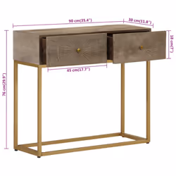 vidaXL Console Table Hallway Side Table End Table Solid Wood Mango and Iron