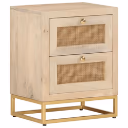 vidaXL Bedside Cabinet Nightstand Bed Side Table Solid Wood Mango and Iron