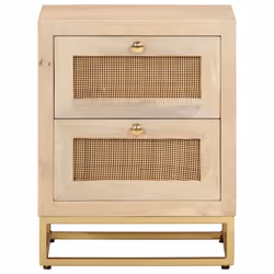 vidaXL Bedside Cabinet Nightstand Bed Side Table Solid Wood Mango and Iron