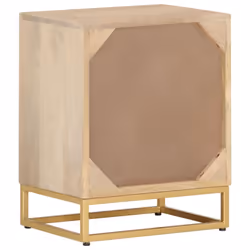 vidaXL Bedside Cabinet Nightstand Bed Side Table Solid Wood Mango and Iron - Additional view 4