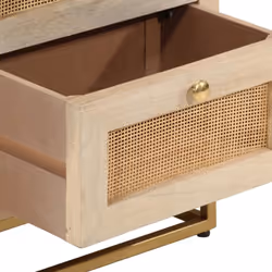 vidaXL Bedside Cabinet Nightstand Bed Side Table Solid Wood Mango and Iron - Additional view 6