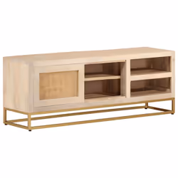 vidaXL TV Cabinet TV Unit Media Cabinet TV Stand Solid Wood Mango and Iron
