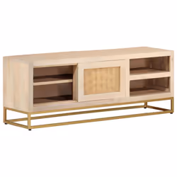 vidaXL TV Cabinet TV Unit Media Cabinet TV Stand Solid Wood Mango and Iron