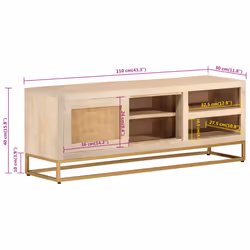 vidaXL TV Cabinet TV Unit Media Cabinet TV Stand Solid Wood Mango and Iron
