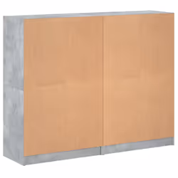 vidaXL Bookcase with Doors Bookshelf Storage Rack Cabinet Engineered Wood - concrete grey - Additional view 8