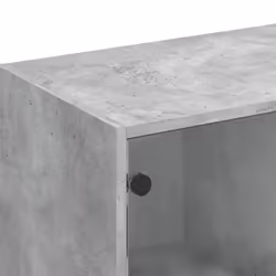 vidaXL Bookcase with Doors Bookshelf Storage Rack Cabinet Engineered Wood - concrete grey - Additional view 9