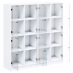 vidaXL Bookcase with Doors Bookshelf Rack Cabinet Sonoma Oak Engineered Wood - white - Additional view 5