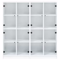 vidaXL Bookcase with Doors Bookshelf Rack Cabinet Sonoma Oak Engineered Wood - white - Additional view 6