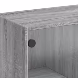 vidaXL Bookcase with Doors Bookshelf Rack Cabinet Sonoma Oak Engineered Wood - grey sonoma - Additional view 9