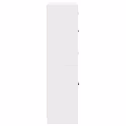 vidaXL Bookcase with Doors Bookshelf Cabinet Highboard White Engineered Wood - Additional view 7