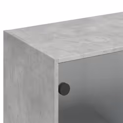 vidaXL Bookcase with Doors Bookshelf Cabinet Concrete Grey Engineered Wood - Additional view 9