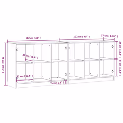 vidaXL Bookcase with Doors Bookshelf Cabinet Highboard White Engineered Wood - Additional view 10