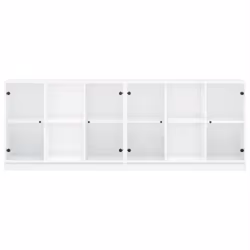 vidaXL Bookcase with Doors Bookshelf Cabinet Highboard White Engineered Wood - Additional view 5