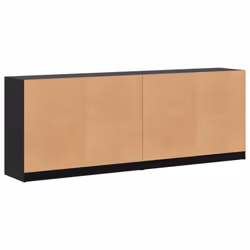 vidaXL Bookcase with Doors Bookshelf Cabinet Highboard Black Engineered Wood - Additional view 7