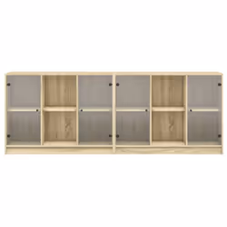 vidaXL Bookcase with Doors Bookshelf Rack Cabinet Sonoma Oak Engineered Wood - Additional view 5