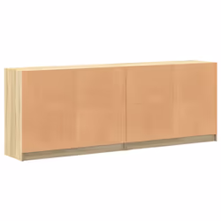 vidaXL Bookcase with Doors Bookshelf Rack Cabinet Sonoma Oak Engineered Wood - Additional view 7
