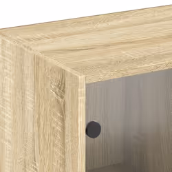 vidaXL Bookcase with Doors Bookshelf Rack Cabinet Sonoma Oak Engineered Wood - Additional view 8