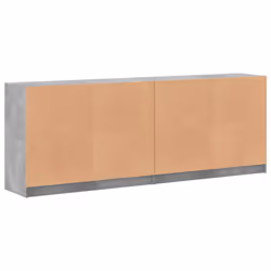 vidaXL Bookcase with Doors Bookshelf Cabinet Concrete Grey Engineered Wood - Additional view 7