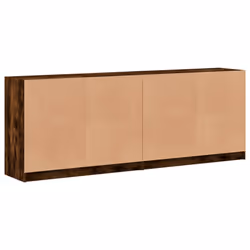 vidaXL Bookcase with Doors Bookshelf Rack Cabinet Smoked Oak Engineered Wood - Additional view 7