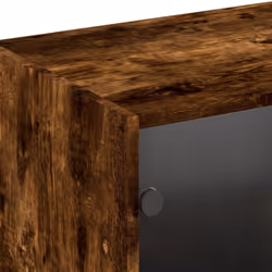 vidaXL Bookcase with Doors Bookshelf Rack Cabinet Smoked Oak Engineered Wood - Additional view 8