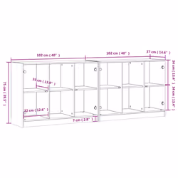 vidaXL Bookcase with Doors Bookshelf Rack Cabinet Grey Sonoma Engineered Wood