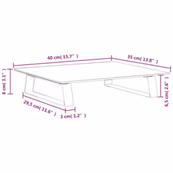 vidaXL Monitor Stand Riser Computer Display Stand Tempered Glass and Metal - white, 40 x 35 x 8 cm - Additional view 3