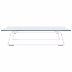 vidaXL Monitor Stand Riser Computer Display Stand Tempered Glass and Metal - white, 40 x 35 x 8 cm - Additional view 4