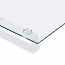 vidaXL Monitor Stand Riser Computer Display Stand Tempered Glass and Metal - white, 40 x 35 x 8 cm - Additional view 6
