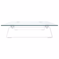 vidaXL Monitor Stand Riser Computer Display Stand Tempered Glass and Metal - white, 80 x 35 x 8 cm - Additional view 4