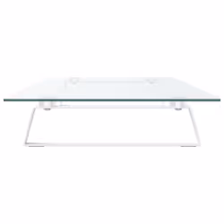 vidaXL Monitor Stand Riser Computer Display Stand Tempered Glass and Metal - white, 100 x 35 x 8 cm - Additional view 4