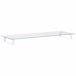 vidaXL Monitor Stand Riser Computer Display Stand Tempered Glass and Metal - white, 100 x 35 x 8 cm - Additional view 5