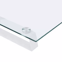 vidaXL Monitor Stand Riser Computer Display Stand Tempered Glass and Metal - white, 100 x 35 x 8 cm - Additional view 6