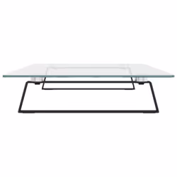 vidaXL Monitor Stand Riser Computer Display Stand Tempered Glass and Metal - black, 80 x 35 x 8 cm - Additional view 4