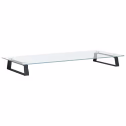 vidaXL Monitor Stand Riser Computer Display Stand Tempered Glass and Metal - black, 80 x 35 x 8 cm - Additional view 5