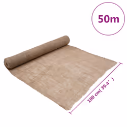 ) vidaXL Jute Roll Burlap Ribbon Natural Hessian Ribbon Roll 100% Jute 200 gsm - 1 x 50 m (2 pcs - Additional view 3